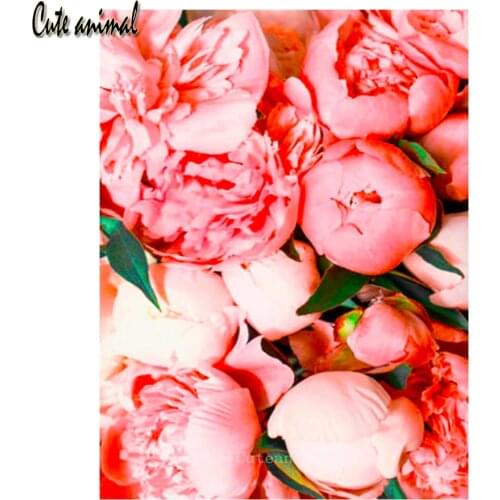 Pink peony flower Diamond Embroidery Needlework 5D DIY Diamond Painting Full Square round drill Rhinestone Mosaic Decor 2020 new