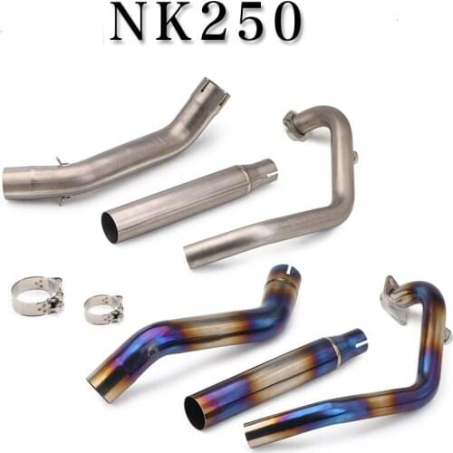 Slip on For CFMoto NK 250 250NK NK250 Motorcycle Exhaust System Escape Modified Titanium Alloy Front Middle Link Pipe Connection
