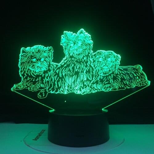 Dog 3d Led Table Lamp Night Light Children Bedroom Decoration Dog Animal Cute Birthday Holiday Gift Toy