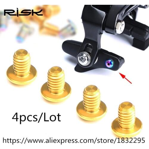 Road Bike Titanium Brake Fixed Screw 3 Colors Bicycle Parts C Caliper Brake Shoes Pads Lock Bolt 4pcs/Lot