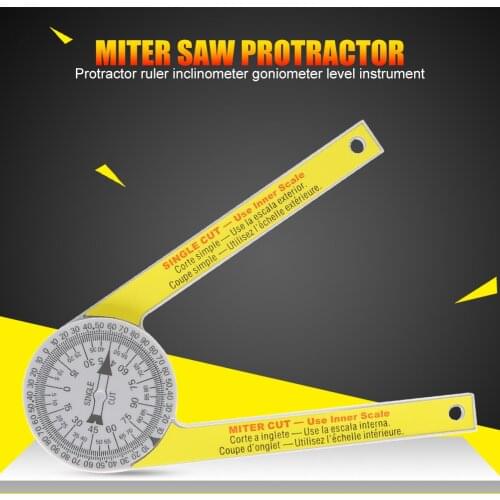 Miter Saw Protractor ABS Angle Finder Meter Miter Gauge Goniometer Digital Protractor Inclinometer Measuring Ruler with Pencil