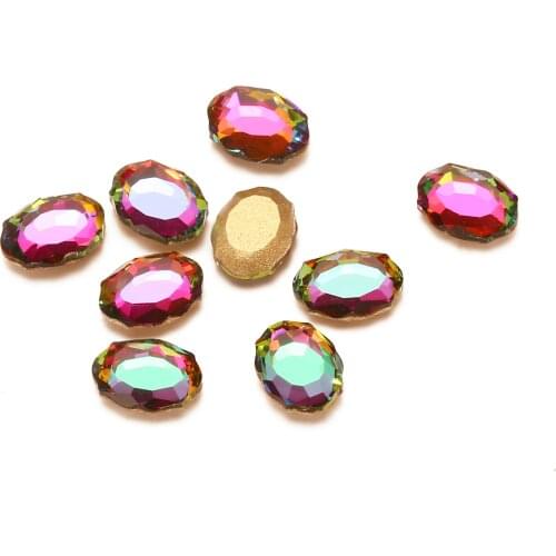 Nail Decorations 50pcs Oval Design Glass Rhinestone For Nail Art Decoration Flatback Nail Stickers DIY Craft Art Stones