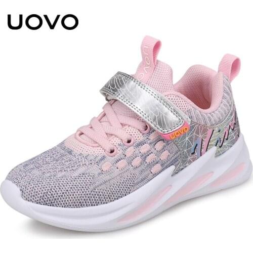 UOVO Girls Sneakers Girls' Casual Shoes Children Punched Sheet Shoes Fashion Soft Bottom Shoes for Kids