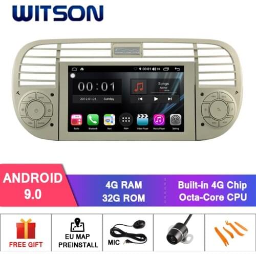 WITSON S300 Android 9.0 CAR DVD for FIAT 500 8 Octa Core 4GB RAM 32GB flash NAVIGATION STEREO+GLONASS+WIFI/4G+DSP+DAB+OBD+TPMS