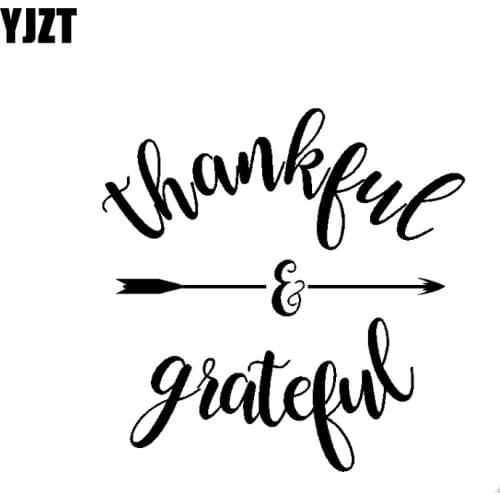 YJZT 13.5CM*13.5CM Grateful & Thankful With Arrow Funny Car Sticker Vinyl Decal Black Silver C10-02141