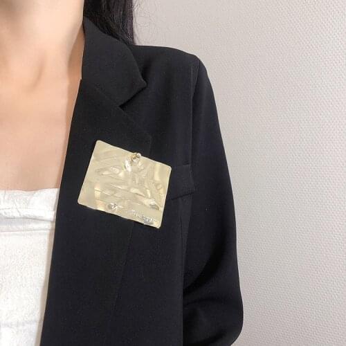 MOGAKU New Punk Badges for Man Fashion Concise Square Irregular Lapel Pins Brooches Women Trendy Hip Hop Accessories Jewelry