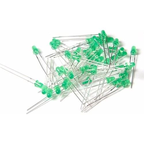 100PCS Diffused LED 3MM GREEN COLOR GREEN LIGHT Super Bright NEW
