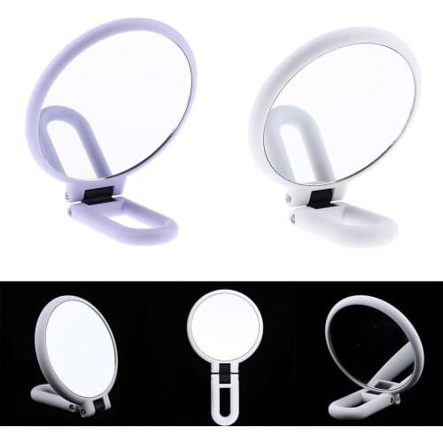 2Pcs Double-Sided Foldable HD Beauty Cosmetic Makeup Beauty Mirrors, 5 & 15X Magnifying Mirror & Normal Mirror w/ Hanger Hole