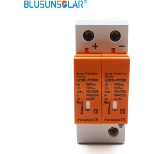 2pcs CE Approved 2P DC 1000V SPD 20-40kA DC Surge Suppressors/ DC Surge Protector For Solar System Protection Solar