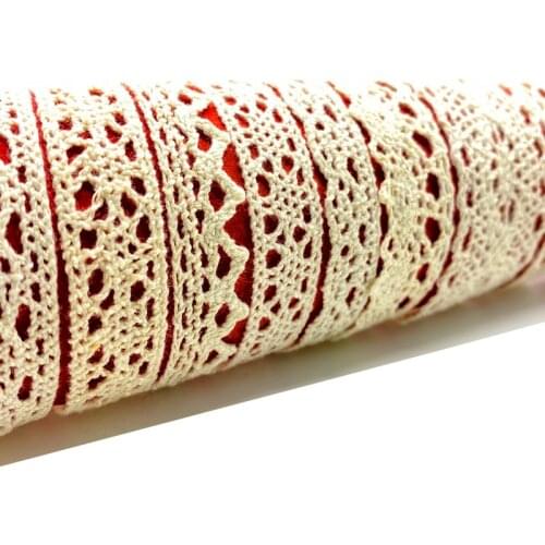 3Yards/lot Apparel Sewing Fabric Ivory Cream Trim Cotton Crocheted Lace Fabric Ribbon Handmade Accessori