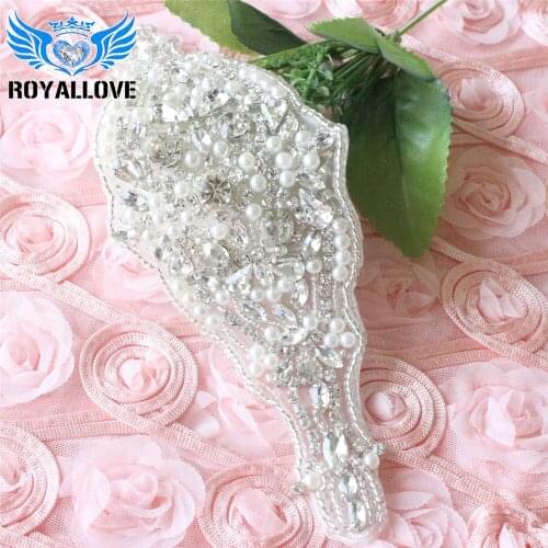 30 Pcs Clear Crystal Applique Patches For Wedding Decoration Pearls Rhinestone Motif Resin Appliques Sew On Sash Belt Glass DIY