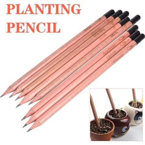 8PCS Idea Germination Pencil Set To Grow Pencil Mini DIY Desktop Potted Plant Special Gifts Artistic Pencil