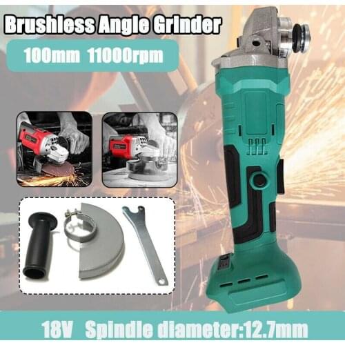 800W 18V 100mm Brushless Angle Grinder Cordless Impact Cutting Grinding Machine Polisher Home DIY Power Tool for Makita Battery