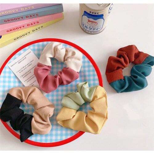 Hair Accessories Girl New Elasticity Headband Hair Ring Morandi Cute Macaron Color Stitching Rubber Band Accessories Female