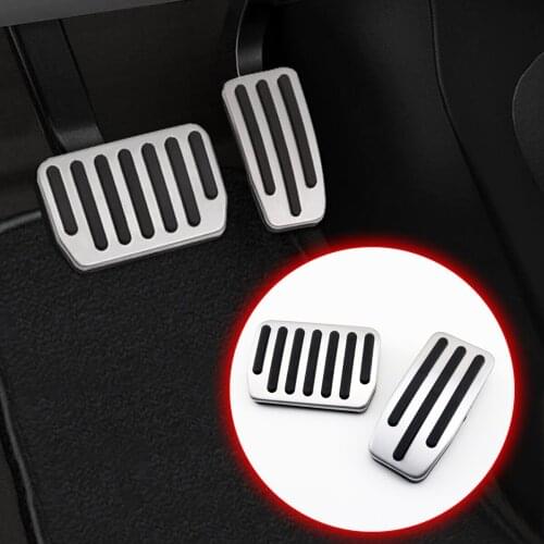 Accessories Fit For Tesla Model 3 2017 2018 2019 2020 Gas Fuel Accelerator Brake Foot Pedal Cover Anti-skid Mat Aluminum