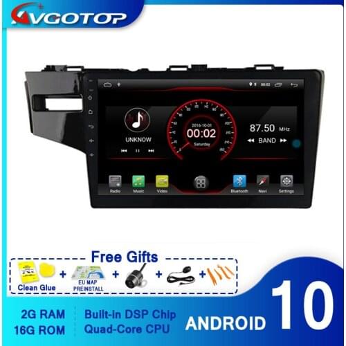 AVGOTOP CAR DVD PLAYER GPS Android 10 FOR HONDA FIT/JAZZ 2014 (Left Hand Driver) Multimedia Navigation player
