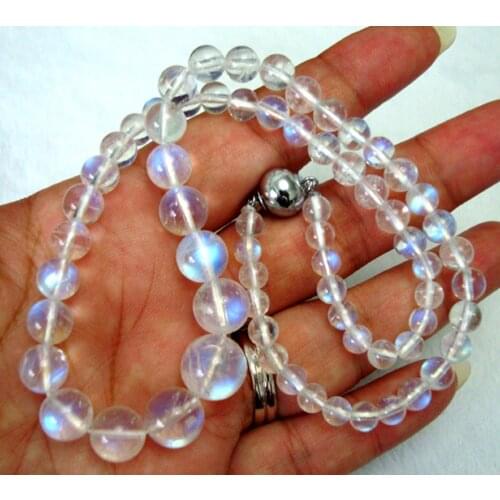 Free Shipping Natural Moonstone Round Beads Necklace Women Jewelry accessories weddings parties Valentines birthday gift