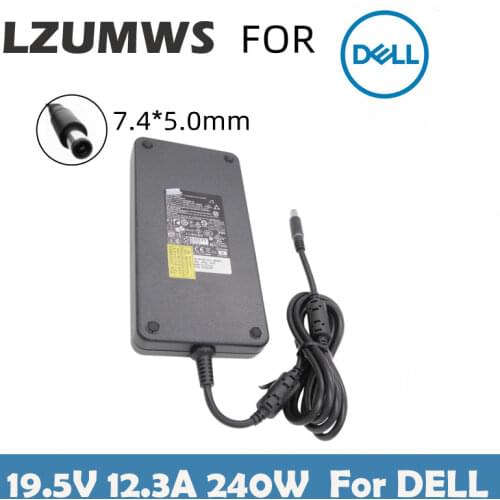 LZUMWS 240W laptop Power Supply 19.5V 12.3A 7.4*5.0mm 8PIN Laptop Adapter for Dell alienware M6700 M4700 M6400 M6500 M6600 M15x