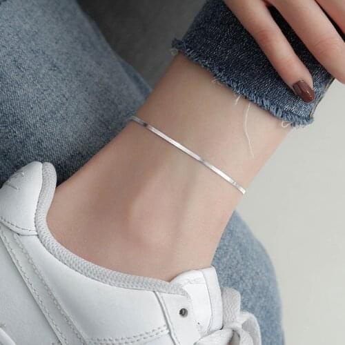 New S925 New Arrival Korean Snake Bone Anklet Adjustable Simple Fashion Womens Bracelet Classic