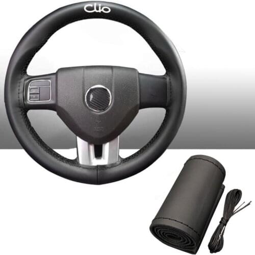 15 Inch Top Genuine Leather Steering Wheel Cover for Renault Clio Car Interior Accessories