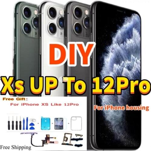 Back Cover Housing For Convert iPhone Xs into iPhone 12 Pro with flashing cable iPhone XS like 12 Pro Housing + gift