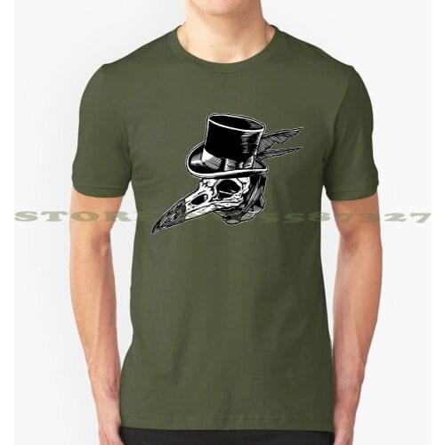 Crow Skull Top Hat Black White Tshirt For Men Women Crow Medicine Raven Spirit Spiritual The Crow Animal Voodoo Top Hat Tophat