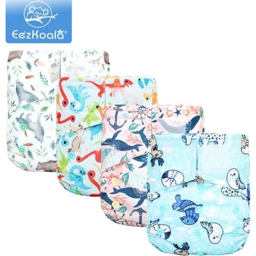 EezKoala Eco-friendly Hook-loop Cloth Pocket Diaper Sude Cloth Baby Nappy Washable &Adjustable Cloth Pocket Baby Nappys