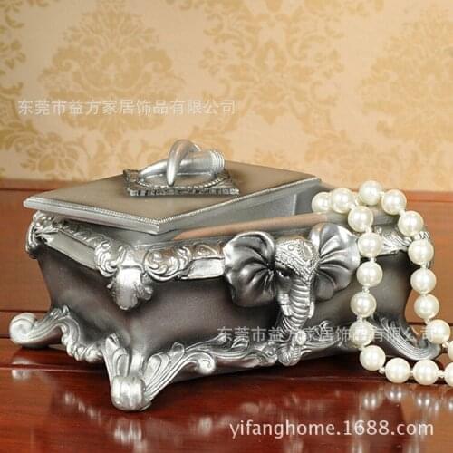 European retro ornaments creative gifts resin crafts elephant India Middle East jewelry box storage box