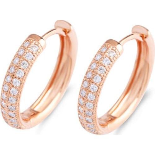 Fashion Small Earrings Rose Gold Plated Zircon Simple Earrings Customized Earrings Customized For Girls To Give Girlfriend Gifts
