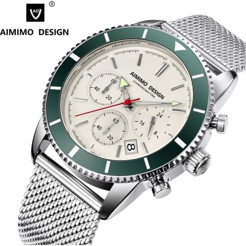 CADISEN Men`s Watches Sport Chronograph Silicone Strap Quartz Army Military Watches Men Luxury Clock Male Relogio Masculino 3ATM