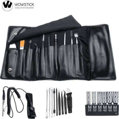 Wowstick Electric Screwdriver Accessorie Toolkit Clean Brush/Tweezers/Anti-static Bracelet/Vientiane Soft Rod/Storage Bag