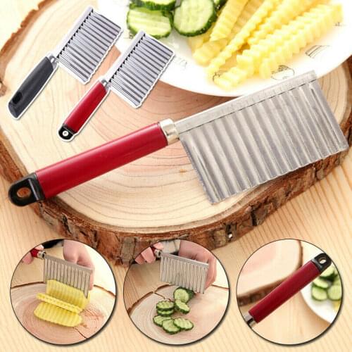 Crinkle Cutter Vegetable Slicer Food Fruit Slicer Wave Knife French Fries Potato Chips Cooking Kitchen Accessories Gadgets