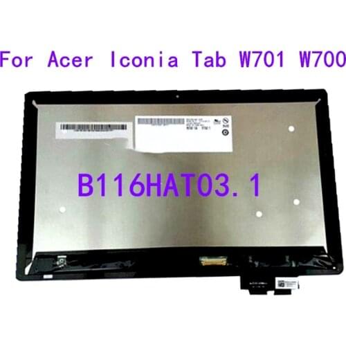 B116HAT03.1 Tested well Touch Digitizer Glass With LED LCD for Acer Iconia Tab W701 W700 H/W:0A F