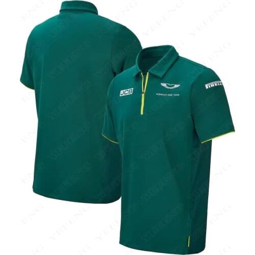 2021 Season Motorsport Martin F1 Team Racing T-Shirt Green Breathable Teamline Short Sleeve Polo Shirt Car Fan Clothing