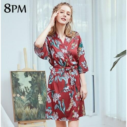 Wedding Bride Bridesmaid Silk Satin Robe Japanese Style Kimono Bathrobe Nightgown Sexy Long Robes Pyjamas Dressing Gown ouc311