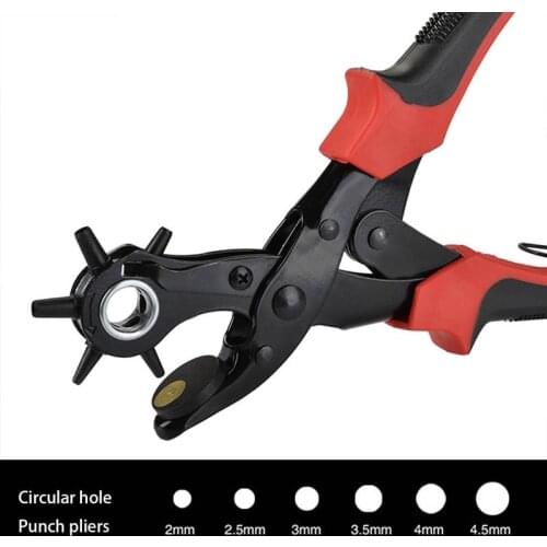 Heavy Duty Leather Belt Hole Punch Plier Eyelet Puncher Revolve Sewing Machine Bag Setter Tool Watchband Household Strap leather