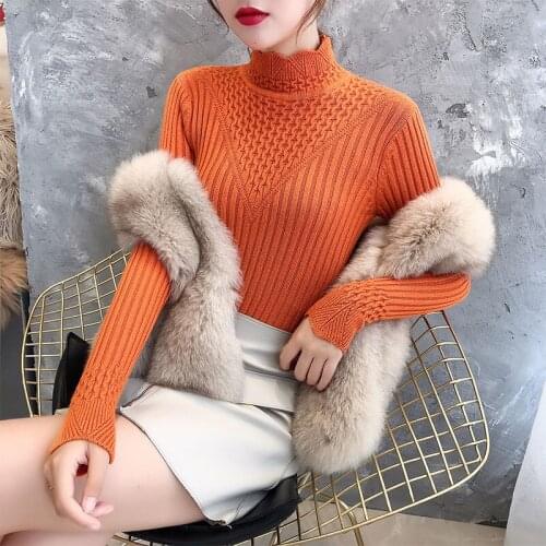Sweater Women And Winter On The New 2020 Ms Brim Cultivate Morality Is Tight Shirt Sleeve Knit Render Unlined Upper Garment