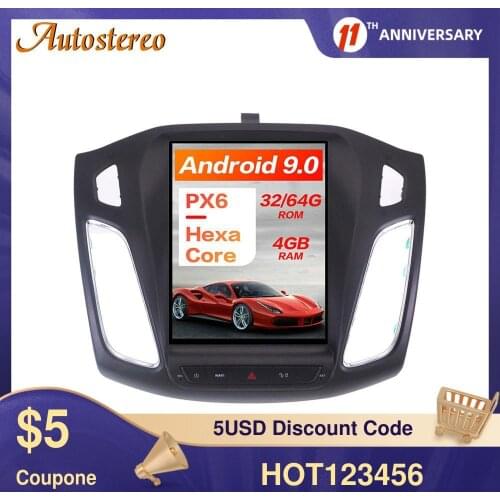 Tesla Style Android 9.0 6 Core Car GPS Navigation For Ford Focus 2013-2017 Stereo Head Unit Multimedia Player Auto Radio Carplay