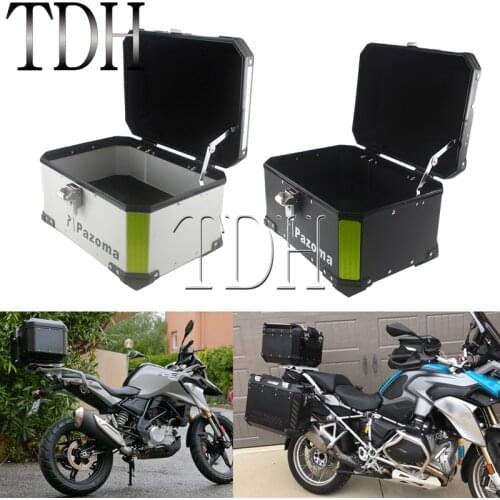 Universal Aluminum 45 Liters Topcase Trunk Top Box Cargo for Kawasaki Versys 650 Yamaha XT600 XT1200 MT FZ 07 09 w/Mounting Rack
