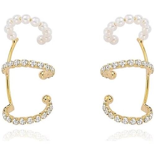 1PC Multi-layer Clip Earrings Women Rock Ear Cuff No Hole Imitation Pearls Adjustable Earrings Statement Korean Earrings Jewelry