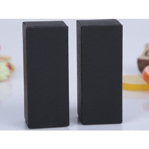100pcs/lot--2.7*2.7*8.2cm Blank Black kraft Paper Box DIY Lipstick Perfume Essential Oil Bottle Storage Boxes valve tubes