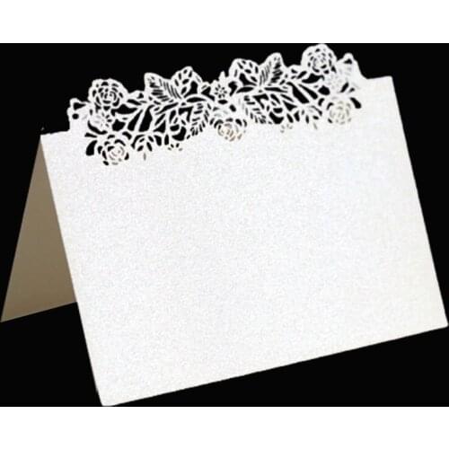 100Pcs Vine Leaf Laser Cut Table Name Place Cards Lace Name Message Setting Place Escort Card Wedding Birthday Party Favor Decor