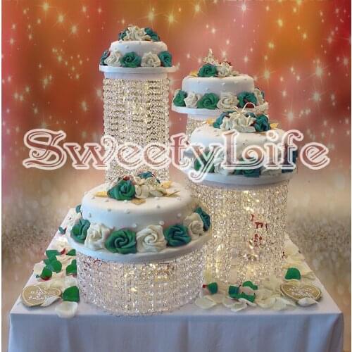 4PCS/lot Crystal Transparent Acrylic Cake Stands
