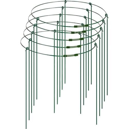 5 Pcs Liana Telescopic Adjustable Support For Plants Flower Stand Plastic Wire Layer Leaf Guard Folding Storage Tomato Cage