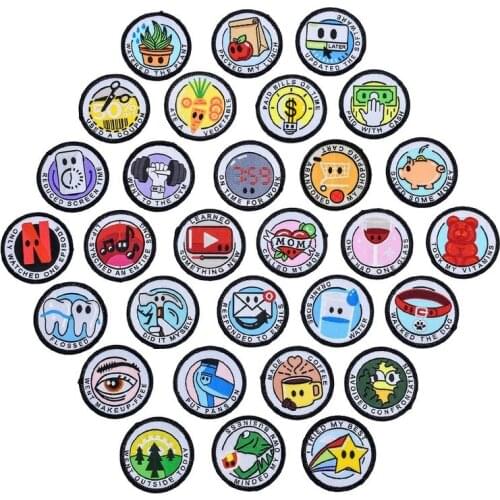 50pcs/Lot BadgeEmbroidery Patches Letters Clothing Decoration Accessories Diy Iron Heat Transfer Applique Embroidery Patch