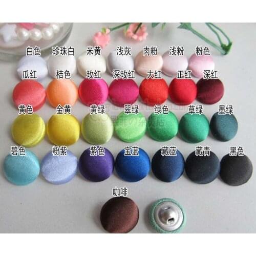 Sewing Accessories Mixed Fabric Covered Buttons,Cloth Fabric Button,Glossy Buttons, Covered with Satin Fabric