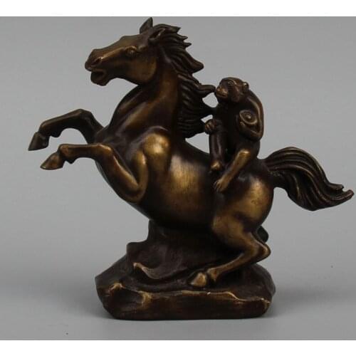 Antique QingDynasty copper horse statue, hand-crafts,Home Decoration,best collection & adornment