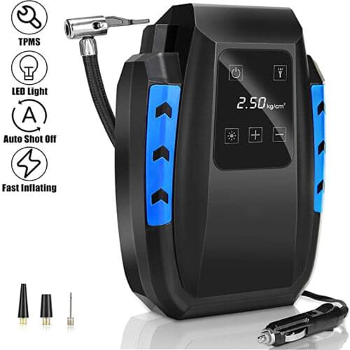 Car Air Compressor DC 12V 150PSI Tire Inflator Pump with LED Emergency Light with Touch Screen Tire Pump for Car Motorcycle