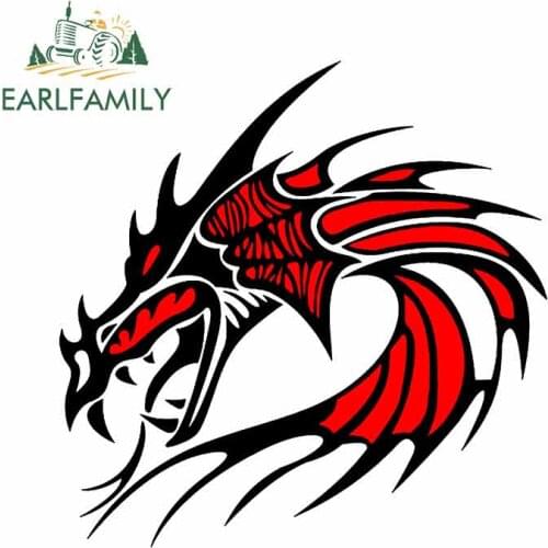 EARLFAMILY 13cm x 10.9cm Cartoon Dragon Motorcycle Car Stickers Personality Graphics Bumper Rear Windshield Decal