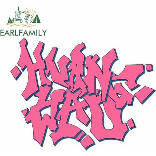 EARLFAMILY 13cm x 9.4cm English Font Doodle Car Stickers Decals Wrap Cartoon Oem Body Waterproof Sunscreen JDM Car Accessories